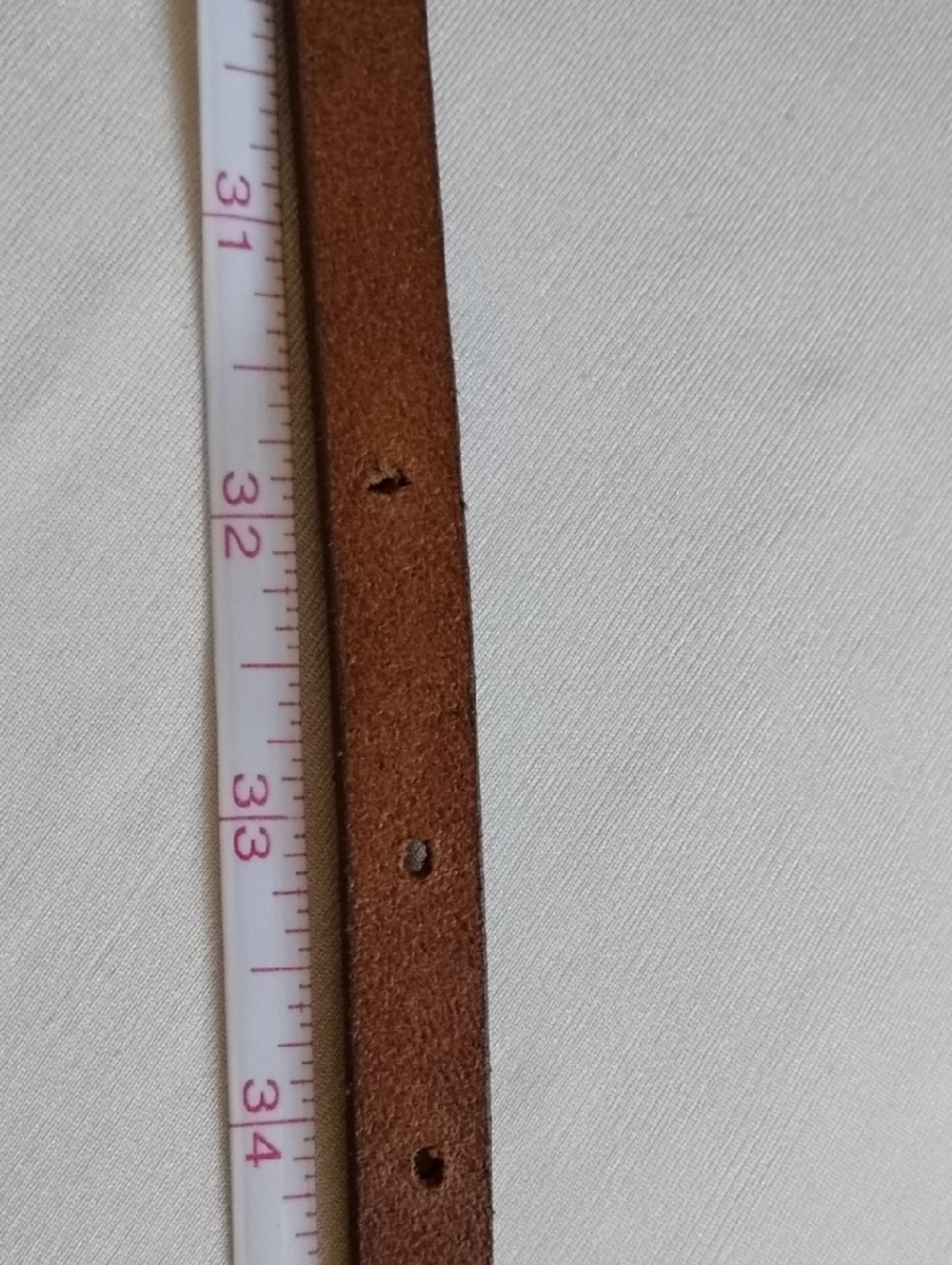 Land's End Leather 3/4" Skinny Belt 28 506 Cognac Gold - Picture 8 of 9